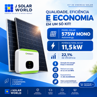 Kit energia solar  11,5 KWp - 220V - 20X Painéis 575W
