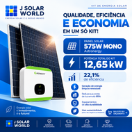 Kit energia solar 12,65 KWp - 220V - 22X Painéis 575W