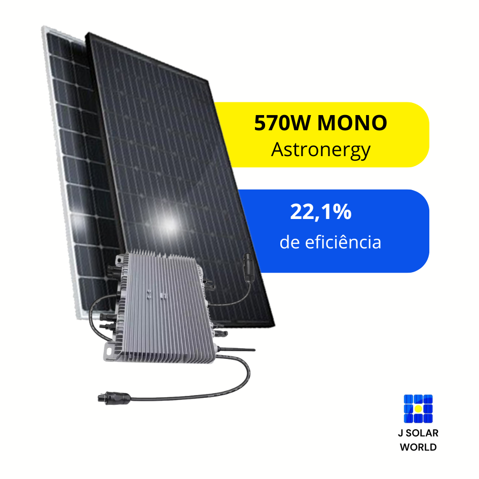 Kit energia solar 2,28 KWp - 220V - 4 X Painéis 570W